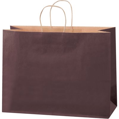 16 x 6 x 12" Brown Tinted Shopping Bags