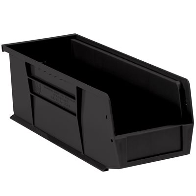14 3/4 x 5 1/2 x 5" Black Plastic Stack & Hang Bin Boxes