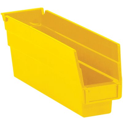 11 5/8 x 2 3/4 x 4" Yellow Plastic Shelf Bins