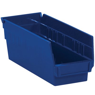 11 5/8 x 4 1/8 x 4" Blue Plastic Shelf Bin Boxes