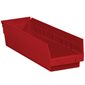 17 7/8 x 4 1/8 x 4" Red Plastic Shelf Bin Boxes