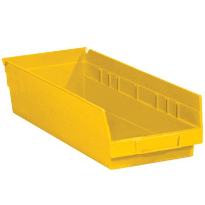 17 7/8 x 6 5/8 x 4" Yellow Plastic Shelf Bin Boxes