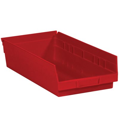 17 7/8 x 8 3/8 x 4" Red Plastic Shelf Bin Boxes