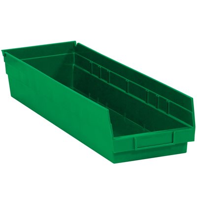 23 5/8 x 6 5/8 x 4" Green Plastic Shelf Bin Boxes