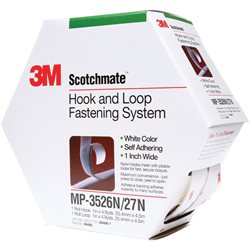 1" x 15' White (1 Pack) 3M MP3526N/MP3527N Scotchmate™ Combo Pack Fasteners
