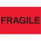 2 x 3" - "Fragile" (Fluorescent Red) Labels