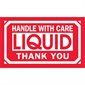 3 x 5" - "Handle With Care - Liquid - Thank You" Labels