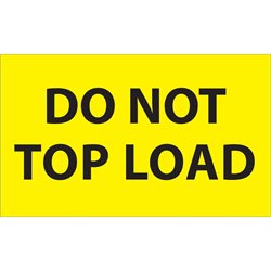 3 x 5" - "Do Not Top Load" (Fluorescent Yellow) Labels