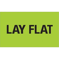 3 x 5" - "Lay Flat" (Fluorescent Green) Labels