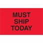 1 1/4 x 2" - "Must Ship Today" (Fluorescent Red) Labels