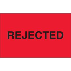 1 1/4 x 2" - "Rejected" (Fluorescent Red) Labels