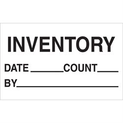1 1/4 x 2" - "Inventory - Date - Count - By" Labels