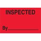 1 1/4 x 2" - "Inspected" (Fluorescent Red) Labels