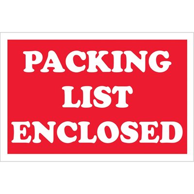 2 x 3" - "Packing List Enclosed" Labels