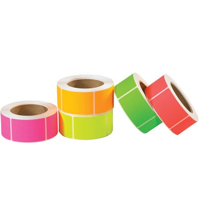 3 x 5" Fluorescent Packs Inventory Rectangle Labels