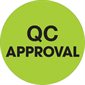 2" Circle - "QC Approval" Fluorescent Green Labels