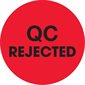 2" Circle - "QC Rejected" Fluorescent Red Labels