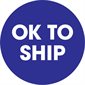 2" Circle - "OK To Ship" Blue Labels