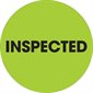 2" Circle - "Inspected" Fluorescent Green Labels