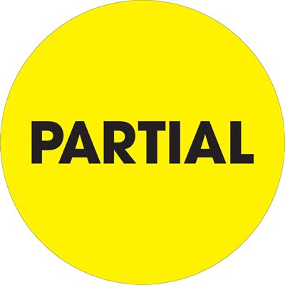 2" Circle - "Partial" Fluorescent Yellow Labels