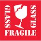 4 x 4" - "Fragile - Glass" Labels