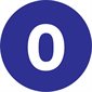 3" Circle - "0" (Dark Blue) Number Labels