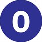 4" Circle - "0" (Dark Blue) Number Labels