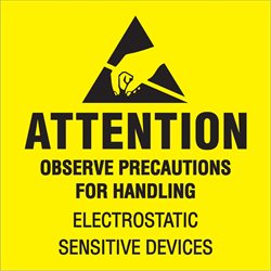 2 x 2" - "Attention - Observe Precautions" (Fluorescent Yellow) Labels