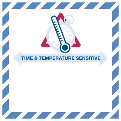 4 1/4 x 4 1/4" - "Time And Temperature Sensitive" Label