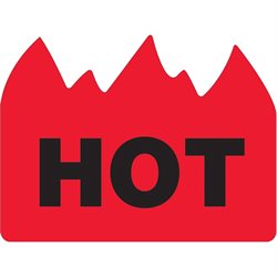 1 1/2 x 2" - "Hot" (Bill of Lading) Flame Labels