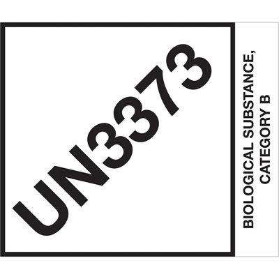 4 x 4 3/4" - "UN3373 Biological Substance Category B" Labels
