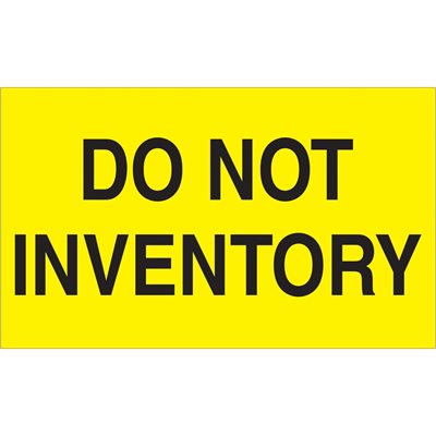 3 x 5" - "Do Not Inventory" (Fluorescent Yellow) Labels