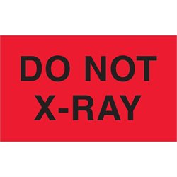 3 x 5" - "Do Not X-Ray" (Fluorescent Red) Labels