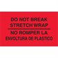 3 x 5" - "No Romper La Envoltura De Plastico" (Fluorescent Red) Bilingual Labels