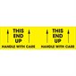 3 x 10" - "This End Up - Handle With Care" (Fluorescent Yellow) Labels