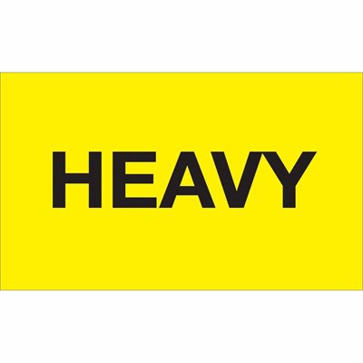 3 x 5" - " Heavy" (Fluorescent Yellow) Labels