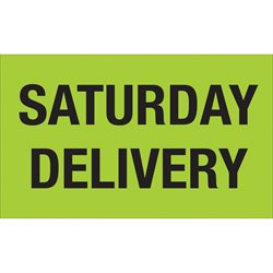 3 x 5" - "Saturday Delivery" (Fluorescent Green) Labels