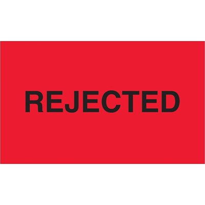3 x 5" - "Rejected" (Fluorescent Red) Labels