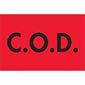 2 x 3" - "C.O.D." (Fluorescent Red) Labels