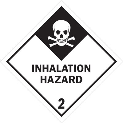 4 x 4" - "Inhalation Hazard - 2" Labels