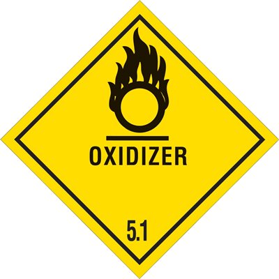 4 x 4" - "Oxidizer - 5.1" Labels
