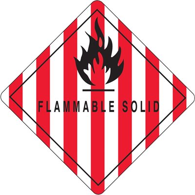 4 x 4" - "Flammable Solid" Labels