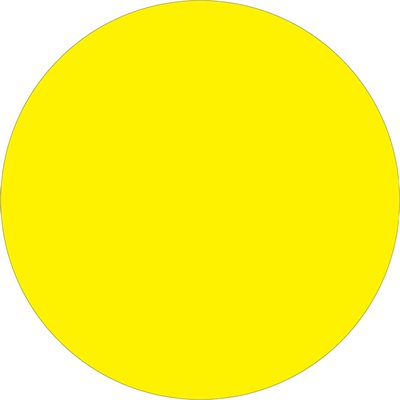 1 1/2" Fluorescent Yellow Inventory Circle Labels