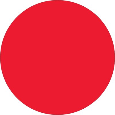 3" Fluorescent Red Inventory Circle Labels