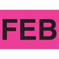 2 x 3" - "FEB" (Fluorescent Pink) Months of the Year Labels