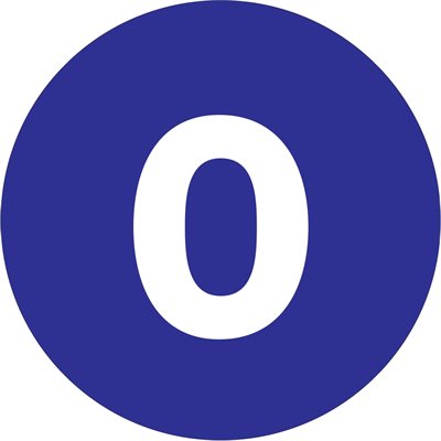 1" Circle - "0" (Dark Blue) Number Labels