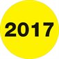 3" Circle - "2017" (Fluorescent Yellow) Year Labels