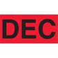 3 x 6" - "DEC" (Fluorescent Red) Months of the Year Labels