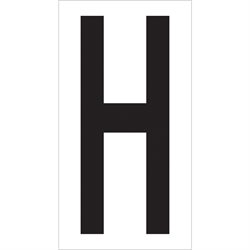 3 1/2" "H" Vinyl Warehouse Letter Labels