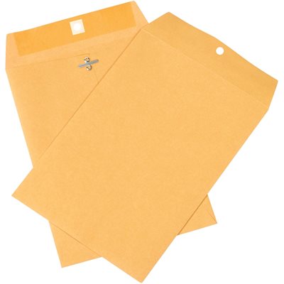 7 1/2 x 10 1/2" Kraft Clasp Envelopes